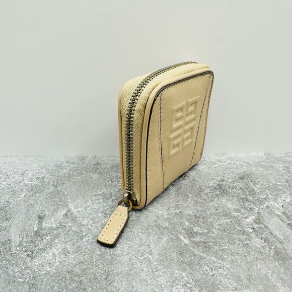 Givenchy Wallet Purse G logos Beige Silver Woman unisex Authentic - Picture 3 of 9